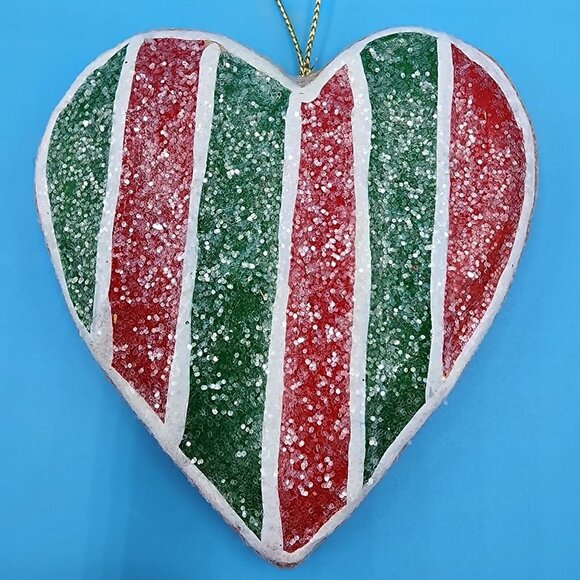 Gingerbread Man Christmas Tree & Heart Frosted Faux Cookie Ornaments Fake Bake - Picture 7 of 9